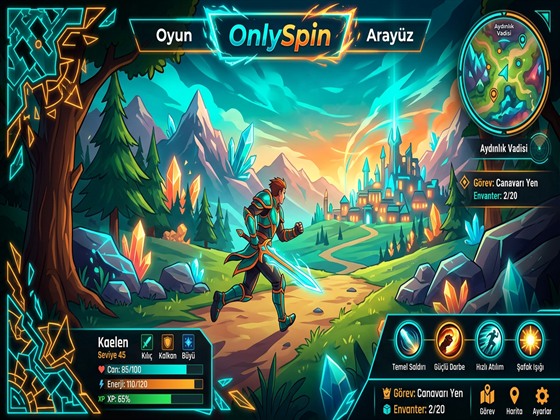 OnlySpin platform oyun arayüzü